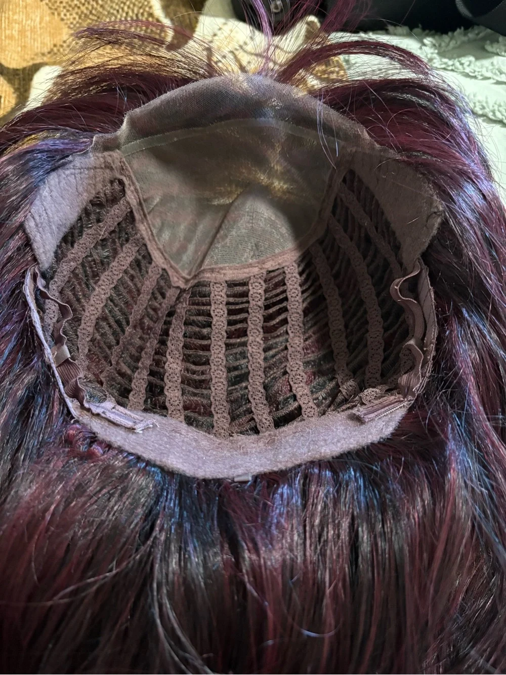 Soma Long Layered Wig with Burgundy Highlights